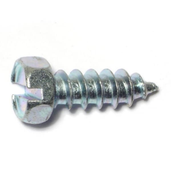 Midwest Fastener Sheet Metal Screw, #14 x 3/4 in, Zinc Plated Steel Flange Hex Head Slotted Drive, 14 PK 61351 - main